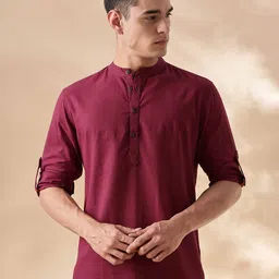 Anouk Mandarin Collar Cotton Straight Kurta-11