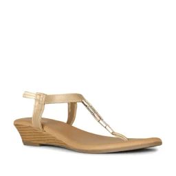 Bata Women's PETRA Tan T-Strap Wedges-image-60
