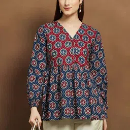 Melange By Lifestyle Red Regular Fit Printed Tunic-picture-22