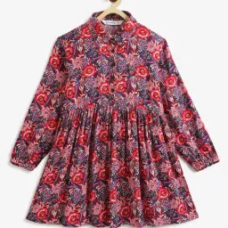 Campana Girls Red & Blue Floral Dress-image-42