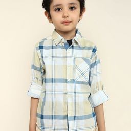 BONKIDS Boys Tartan Checked Long Sleeves Pure Cotton Shirt-image-75