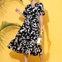 SHEETAL Associates Women Abstract Printed Fit & Flare Midi Dress-picture-12