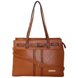 Giordano Blossoms 2020 Brown Textured Medium Handbag-58