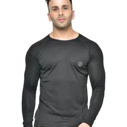 Chkokko Black Regular Fit Sports T-Shirt-image-66