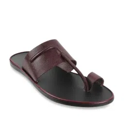 Mochi Men's Maroon Toe Ring Sandals-image-77