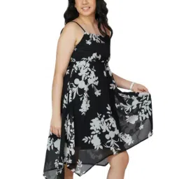 Dress My Angel Kids Black & White Floral Print Dress-image-29