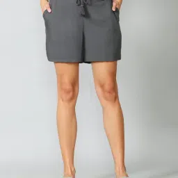 Van Heusen Grey Solid Shorts-image-69