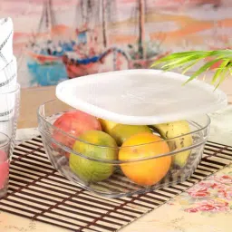 Duralex 'Freshbox' Transparent & White Glass 23 cm Container With Lid (3.1 L) - Set of 1-20