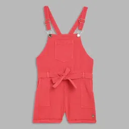 Blue Giraffe Kids Red Cotton Jumpsuit-image-16