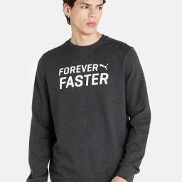 Puma Grey Cotton Regular Fit Printed Sweatshirts-image-71