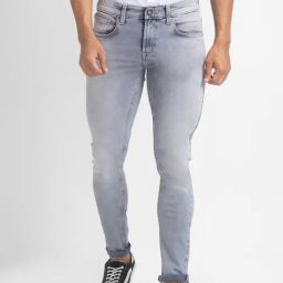 Spykar Light Grey Super Slim Fit Low Rise Jeans-image-52