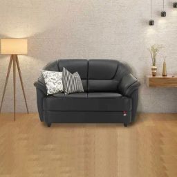 Durian Berry Black Premium Leatherette 2 Seater Sofa-image-11