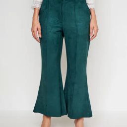 AND Green Straight Relaxed Fit Trousers-image-3
