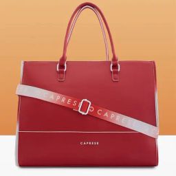 Caprese Red Vivian Faux Leather Tote-image-12