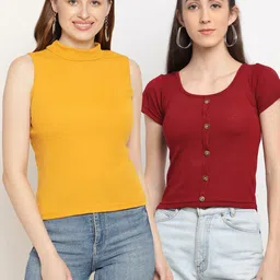 Miaz Lifestyle Pack Of 2 Cotton Tops-image-94
