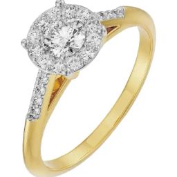 Emori 14k Yellow Gold & Diamond Shimmery Cluster Band Ring-image-82