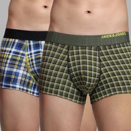 Jack & Jones Men Multicolor Regular Checks Trunk - Pack of 2-picture-23