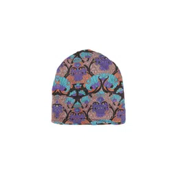 iSWEVEN Multicoloured Printed Cotton Beanie Cap-picture-16