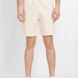 Adidas Originals Beige Cotton Regular Fit Logo Printed Shorts-image-62