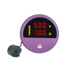 Yokins Digital Volt-Amp Meter Round Purple 90-500 V AC Voltage Range for Electrical Panel & Submersible Panel Testing, YR-AVA-picture-29