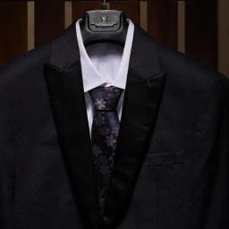 Louis Philippe Black Floral Tie-image-86