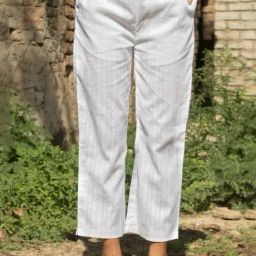 Akiso Kora Striped White Cotton Straight Pants-image-31