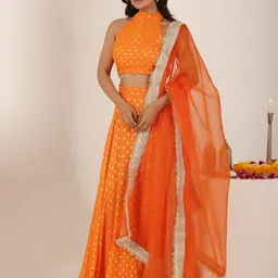 DEASHA INDIA Embroidered Thread Work Ready to Wear Lehenga & Blouse With Dupatta-picture-13