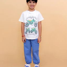 The Mom Store Boys Blue Cotton Regular Fit Joggers-picture-47
