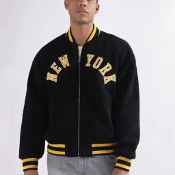 Gant Black Loose Fit Printed Bomber Jacket-image-57