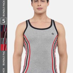 Dollar Bigboss Assorted Cotton Regular Fit Vest - Pack Of 5-image-15