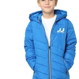 Jack & Jones Junior Sky Blue Logo Full Sleeves Jacket-image-50