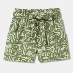 Elle Kids Green Cotton Short-image-34