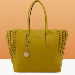 Caprese Pastel Yellow Havana Faux Leather Tote-image-27