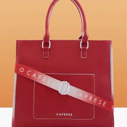 Caprese Red Vivian Faux Leather Tote-image-9