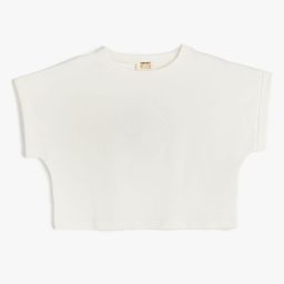 Koton Girls Extended Sleeves Raw Edge T-shirt-image-25