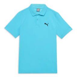 Puma Kids Classic Aqua Blue Cotton Logo Polo T-Shirt-image-48