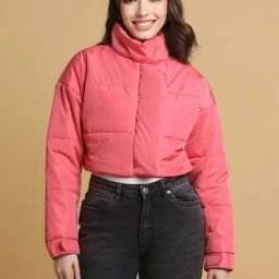 Forever 21 Pink Regular Fit Puffer Jacket-35