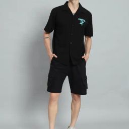 Griffel Black Cotton Loose Fit Printed Co-Ord Set-image-51