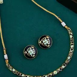 Voylla Tahira Bird and Floral Motifs Necklace Set-image-80
