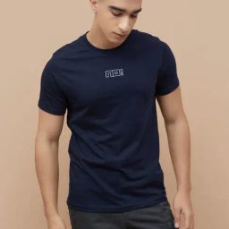 Fame Forever By Lifestyle Navy Cotton Regular Fit Printed T-Shirt-image-65