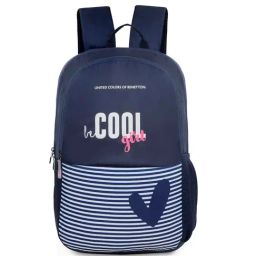 United Colors of Benetton Elsie Navy Polyester Striped Backpack-21