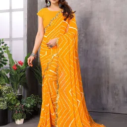 Moda Rapido Leheriya Mirror Work Poly Georgette Saree-picture-19