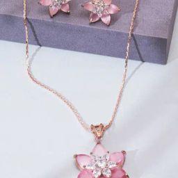 Fida Gold Plated White AD Studded Jewellery Set-image-72