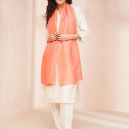 Fabindia Peach Striped Dupatta-picture-13