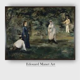 The Art House Brown & Grey Game of Croquet Wooden Framed Painting Wall Art-image-5