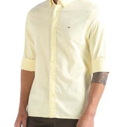 Tommy Hilfiger Yellow Tulip Cotton Regular Fit Shirt-picture-21