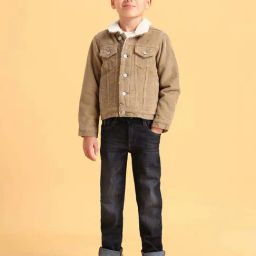 U.S. Polo Assn. Boys Khaki Cotton Textured Full Sleeves Summer Jacket-image-80