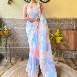 Saree Mall Multi Embellished Sarees With Unstitched Blouse-image-23