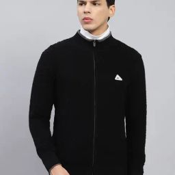 Monte Carlo Black Regular Fit Self Pattern Pullover-picture-9