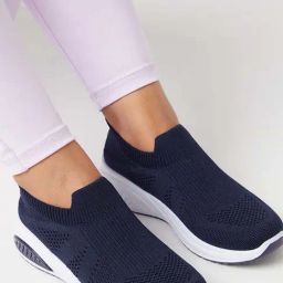 Mozafia Women's Navy Walking Shoes-picture-3